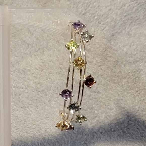 Gorgeous multi gemstone hoop earrings - Picture 4 of 4